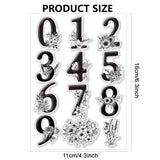 Number Flower Clear Stamps