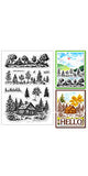 Custom Summer Theme PVC Plastic Clear Stamps, for DIY Scrapbooking, Photo Album Decorative, Cards Making, House, 160x110mm