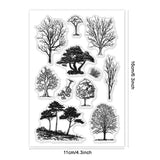 Custom Summer Theme PVC Plastic Clear Stamps, for DIY Scrapbooking, Photo Album Decorative, Cards Making, Tree, 160x110mm