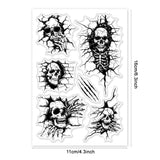 Custom Summer Theme PVC Plastic Clear Stamps, for DIY Scrapbooking, Photo Album Decorative, Cards Making, Skeleton, 160x110mm