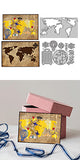 Map of the World Carbon Steel Cutting Dies Stencils, for DIY Scrapbooking, Photo Album, Decorative Embossing Paper Card, Greeting Card Mold, Map, 76~91x123~141x0.8mm, 2pcs/set