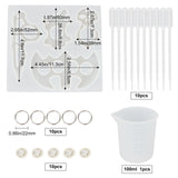 DIY Animal Self Defense Ring Molds Kits, incude Silicone Molds, Disposable Latex Finger Cots, Plastic Transfer Pipettes, 100ml Measuring Cup Silicone Glue Tools, Iron Split Key Rings, Mixed Color, 153x165x12mm, Inner Diameter: 117mm, 1pc - CRASPIRE