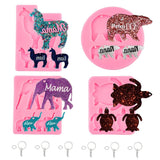 DIY Animal Theme Keychain Making Kits, with Pendant Silicone Molds, Resin Casting Molds, Iron Keychain Ring and Iron Jump Rings, Pink, 99~120x81~84x6~7mm - CRASPIRE