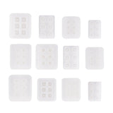 DIY Bead Silicone Molds, Resin Casting Molds, For UV Resin, Epoxy Resin Jewelry Making, White, 6~8.2x4~7.1x0.3~2.2cm, Inner: 7~16mm, 12pcs/set - CRASPIRE