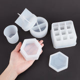 DIY Beauty Makeup Storage Box Epoxy Resin Crafts Kits, with Silicone Storage Box Molds, UV Gel Nail Art Tinfoil, Plastic Measuring Cups & Transfer Pipettes, PVC Gloves, Wooden Sticks, White, 82x60mm, 82x38mm, 2pcs/set - CRASPIRE