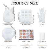 DIY Beauty Makeup Storage Box Epoxy Resin Crafts Kits, with Silicone Storage Box Molds, UV Gel Nail Art Tinfoil, Plastic Measuring Cups & Transfer Pipettes, PVC Gloves, Wooden Sticks, White, 82x60mm, 82x38mm, 2pcs/set - CRASPIRE