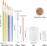 DIY Cup Mat Making, with Plastic Art Brushes Pen & Pipettes, Silicone Measuring Cup & Molds, Latex Finger Cots, Tinfoil, Wooden Sticks, Mixed Color, Mold: 210x8.5mm, 233x234x10mm, 2pcs/set - CRASPIRE