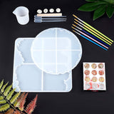 DIY Cup Mat Making, with Plastic Art Brushes Pen & Pipettes, Silicone Measuring Cup & Molds, Latex Finger Cots, Tinfoil, Wooden Sticks, Mixed Color, Mold: 210x8.5mm, 233x234x10mm, 2pcs/set - CRASPIRE