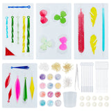 DIY Earring Makings, with Pendant Silicone Molds, Iron Jump Rings & Earring Hooks, Nail Glitter Sequins, Plastic Stirring Rod & Pipettes & Measuring Cup, Latex Finger Cots, Tweezers, Mixed Color, 105mm - CRASPIRE