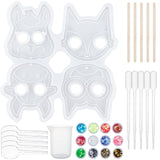 DIY Epoxy Resin Crafts, with Sticks, Pipettes, Finger Cots, Measuring Cup, Spoons and Animal Self Defense Keychain Silicone Molds, White, 110.5x5x1mm, 5pcs/set - CRASPIRE