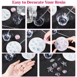 DIY Epoxy Resin Jewelry Making, with Silicone Molds, Screw Eye Pin Bail Peg and Laser Shining Nail Art Glitter, Mixed Color, 575x105mm - CRASPIRE