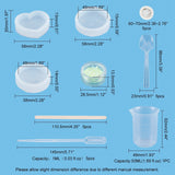 DIY Food Grade Silicone Molds, For UV Resin & Epoxy Resin Jewelry Making, with Birch Wooden Craft Ice Cream Sticks, Plastic Transfer Pipettes & Spoons & Measuring Cup, Latex Finger Cots, White, 58x14mm, Inner Diameter: 48mm, 1pc - CRASPIRE