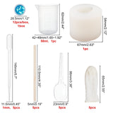 DIY Ghost Silicone Molds Kits, Including Wooden Craft Sticks, Plastic Pipettes, Latex Finger Cots, Plastic Measuring Cups, plastic Spoon, Nail Art Sequins/Paillette, White, 67x54mm, Inner Diameter: 32x42mm, 1pc - CRASPIRE