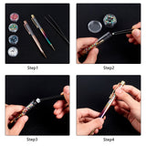 DIY Gift Pens Makings, with Plastic Empty Tube Floating Pens, Blown Glass Beads, Epoxy Resin Material Ocean Filling, ABS Plastic Cabochons, Silicone Molds, Bamboo Sticks, White, 60~70mm - CRASPIRE