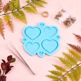 DIY Heart Shape Earring Silicone Mold Kits, Include Brass Earring Hooks, Plastic Ear Nuts & 304 Stainless Steel Beading Tweezers, Blue, 6.8x5.2x1.1cm - CRASPIRE