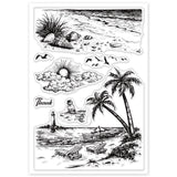 Sandbeach Summer Theme Clear Stamps