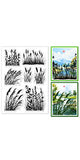 Custom Summer Theme PVC Plastic Clear Stamps, for DIY Scrapbooking, Photo Album Decorative, Cards Making, Bulrush, 160x110mm