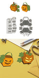 Halloween Pumpkin Box Carbon Steel Cutting Dies Stencils, for DIY Scrapbooking, Photo Album, Decorative Embossing Paper Card, Greeting Card Mold, 181~219x111~148x0.8mm, 2pcs/set