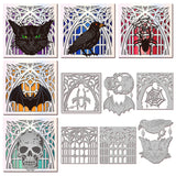 Halloween Gothic Carbon Steel Cutting Dies Stencils, for DIY Scrapbooking, Photo Album, Decorative Embossing Paper Card, Mixed Shapes, 110~120x86~110mm, 6pcs/set