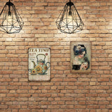 Vintage Metal Tin Sign, Iron Wall Decor for Bars, Restaurants, Cafe Pubs, Rectangle, Afternoon Tea, 300x200x0.5mm
