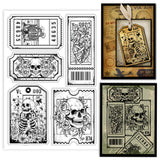 Custom Summer Theme PVC Plastic Clear Stamps, for DIY Scrapbooking, Photo Album Decorative, Cards Making, Skeleton, 160x110mm