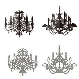 Halloween Skull & Bat Chandelier Carbon Steel Cutting Dies Stencils, for DIY Scrapbooking, Photo Album, Decorative Embossing Paper Card, Greeting Card Mold, Mixed Shapes, 149~174x140~173x0.8mm, 2pcs/set