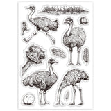 Ostrich Summer Theme Clear Stamps