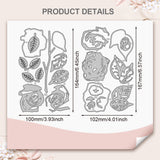 Rose Flower Carbon Steel Cutting Dies Stencils, for DIY Scrapbooking, Photo Album, Decorative Embossing Paper Card, 100~102x164~167x0.8mm, 2pcs/set