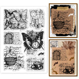 Custom Summer Theme PVC Plastic Clear Stamps, for DIY Scrapbooking, Photo Album Decorative, Cards Making, Butterfly, 160x110mm