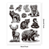 Rubber Clear Stamps, for Card Making Decoration DIY Scrapbooking, Animals, 22x18x0.8cm