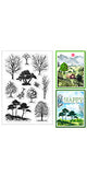 Custom Summer Theme PVC Plastic Clear Stamps, for DIY Scrapbooking, Photo Album Decorative, Cards Making, Tree, 160x110mm