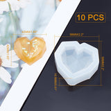 Resin Casting Molds, For UV Resin, Epoxy Resin Jewelry Making, Heart, Faceted, White, 56x56x15.5mm, Inner Size: 42x42mm - CRASPIRE