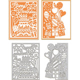 Globleland Birthday Cake Carbon Steel Cutting Dies Stencils, for DIY Scrapbooking, Photo Album, Decorative Embossing Paper Card, Stainless Steel Color, Food, 91~107x142x0.8mm, 1pc/style