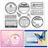 Globleland Custom PVC Plastic Clear Stamps, for DIY Scrapbooking, Photo Album Decorative, Cards Making, Birthday Themed Pattern, 160x110x3mm