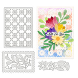Globleland Flower Carbon Steel Cutting Dies Stencils, for DIY Scrapbooking, Photo Album, Decorative Embossing Paper Card, Stainless Steel Color, Mixed Shapes, 112~145x36~103x0.8mm, 3pcs/set