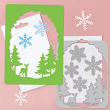 Globleland Forest Theme Carbon Steel Cutting Dies Stencils, for DIY Scrapbooking, Photo Album, Decorative Embossing Paper Card, Stainless Steel Color, Deer Pattern, 97~119x74~91x0.8mm, 4pcs/set