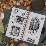 Globleland PVC Stamps, for DIY Scrapbooking, Photo Album Decorative, Cards Making, Stamp Sheets, Film Frame, Skeleton, 21x14.8x0.3cm