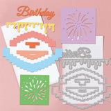 Globleland Birthday Cake Carbon Steel Cutting Dies Stencils, for DIY Scrapbooking, Photo Album, Decorative Embossing Paper Card, Stainless Steel Color, Food, 156~158x108~110x0.8mm, 2pcs/set