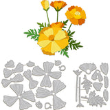 Globleland Flower Carbon Steel Cutting Dies Stencils, for DIY Scrapbooking, Photo Album, Decorative Embossing Paper Card, Stainless Steel Color, 80~146x101~113x0.8mm, 2pcs/set