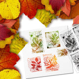 Globleland Custom PVC Plastic Clear Stamps, for DIY Scrapbooking, Photo Album Decorative, Cards Making, Leaf Pattern, 160x110x3mm