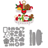 Globleland Christmas Theme Carbon Steel Cutting Dies Stencils, for DIY Scrapbooking, Photo Album, Decorative Embossing Paper Card, Stainless Steel Color, Christmas Themed Pattern, 79~113x74~83x0.8mm, 2pcs/set