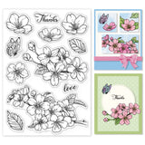 Globleland Cherry Blossom, Butterfly Clear Silicone Stamp Seal for Card Making Decoration and DIY Scrapbooking