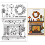 Globleland Thanksgiving, Fireplace, Autumn Clear Silicone Stamp Seal for Card Making Decoration and DIY Scrapbooking