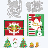 Globleland Christmas Tree, Christmas Bells, Christmas Snowman Carbon Steel Cutting Dies Stencils, for DIY Scrapbooking/Photo Album, Decorative Embossing DIY Paper Card