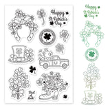 Globleland Four-leaf Clover, Clover, Clover, St Patrick's Day Clear Stamps Silicone Stamp Seal for Card Making Decoration and DIY Scrapbooking