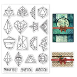 Globleland Line Geometry, Blessing Clear Silicone Stamp Seal for Card Making Decoration and DIY Scrapbooking