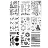 Globleland Lace Corner, Greeting, Fireworks, Valentine's Day, Lace, Winter Christmas, Wooden House, Vintage Clear Silicone Stamp Seal for Card Making Decoration and DIY Scrapbooking