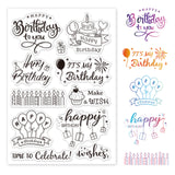 Globleland Happy Birthday to You, It's Time to Celebrate, It's My Birthday, Blessings, Make a Wish Clear Silicone Stamp Seal for Card Making Decoration and DIY Scrapbooking