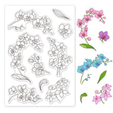 Orchid, Flower, Perrin, Leaves, Blessing, Spring Clear Stamps Silicone Stamp Seal for Card Making Decoration and DIY Scrapbooking