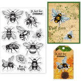 Globleland Bee, Wasp, Flower Clear Silicone Stamp Seal for Card Making Decoration and DIY Scrapbooking